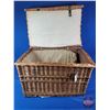 Image 2 : Old Wicker Theatre Trunk (18-1/4"H x 31"W x 21"D) (SEE PICS!)