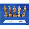Image 2 : Wood Carvings (5) : Man with Cane - Man with Sack - Man with Basket - Woman with Basket - Man with H
