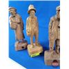 Image 8 : Wood Carvings (5) : Man with Cane - Man with Sack - Man with Basket - Woman with Basket - Man with H