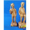 Image 8 : Wood Carvings (4) : Man with Fiddle - Woman with Basket - Man with Hands in Pockets - Man with Paddl