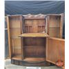 Image 2 : Antique Secretary China Combo: Drop Down Front w/Key : Glass Shelves  (46-1/2"H x 48"W x 12"D)