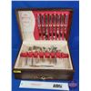 Image 2 : "1881 Rogers Silver Plate : Skyward" by ONEIDA Ltd. Flatware in Case (50+pcs) (c.1960's) SEE PICS!)
