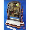 Image 2 : Antique Marble Base Dresser Mirror (Note: Mirror has been Re-Framed) (29-1/2"H x 28"W x 10-1/2"D) (S