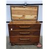 Image 2 : Cedar Lined Hope Chest : Lift Top : Bottom Drawer (c/w Key) (29-1/2"H x 35-1/4"W x 18"D) (SEE PICS!)