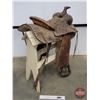 Image 2 : Western Leather Saddle w/Saddle Horse (SEE PICS !)
