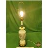 Image 2 : Electric Lamp : Floral Motif White & Bronze (No Lamp Shade) (30-1/2"H) (SEE PICS!)  (Listing & Descr