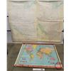 Image 1 : Maps & Yard Sticks : - (3) Maps (Widest Map Measures 54") - (2) Yard Sticks (SEE PICS!)  (Listing & 