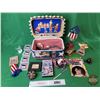 Image 2 : Travel Case w/USA Souvenirs & Memorabilia : Inc. Flag Decal, Bird House, Decor Pieces, etc. (SEE PIC
