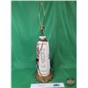 Image 2 : Electric Lamp : Pink & Burgundy Flower Motif (No Lamp Shade) (29"H) (SEE PICS!)  (Listing & Descript