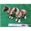 Image 1 : Horse Figurines (2) w/Leather Tack (11"H) (SEE PICS!)  (Listing & Descriptions are a GUIDE ONLY and 