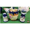 Image 2 : Variety of Glassware : Incl. S&P Shakers, Poole Pottery Pieces, Sugar Bowl, Meissen Gravy Boat, Tea 
