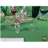 Image 2 : Glassware Group : Incl.  - Mary Gregory Style Vase - Art Deco Serving Plates - Cordial Glasses - Etc