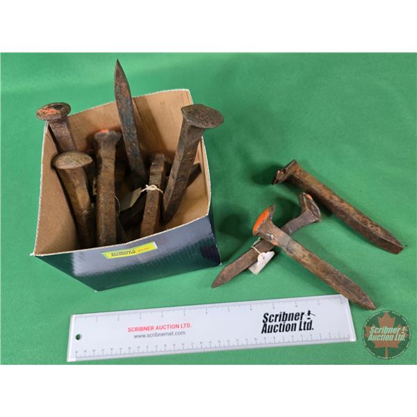 Railroad Spikes (12) (6-1/2"H) (SEE PICS!)