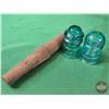 Image 2 : Insulators (4) c/w Wood Insulator Mount & Trinket Box (Trinket Box Measures 4"H) (SEE PICS!)  (Listi