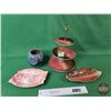 Image 1 : Glassware Group (4) : Incl. Royal Winton 3 Tier Cake Plate, Royal Winton Serving Dish, Encased Glass