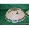 Image 2 : Art Deco Beige Glass Ceiling Light Shades (2) (Both With Chain Hole / One c/w Chain) (SEE PICS!)  (L