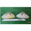 Image 2 : Pair of Frosted / Satin Glass Ceiling Light Shades (3 Chain Holes) (SEE PICS!)  (Listing & Descripti