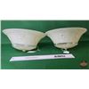 Image 3 : Pair of Frosted / Satin Glass Ceiling Light Shades (3 Chain Holes) (SEE PICS!)  (Listing & Descripti