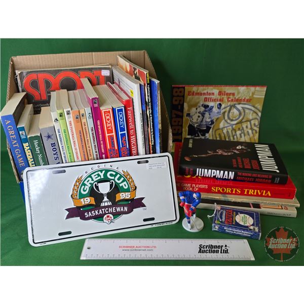 Sport Collection : Hockey, Baseball & Football Books/Magazines (28) : c/w Baseball Trivia Playing Ca