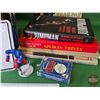 Image 2 : Sport Collection : Hockey, Baseball & Football Books/Magazines (28) : c/w Baseball Trivia Playing Ca