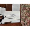 Image 8 : Wood Slat Chair w/ Brocade Seat & Castors (Castors On Front Legs Only) (36-3/4"H) (SEE PICS!)  (List
