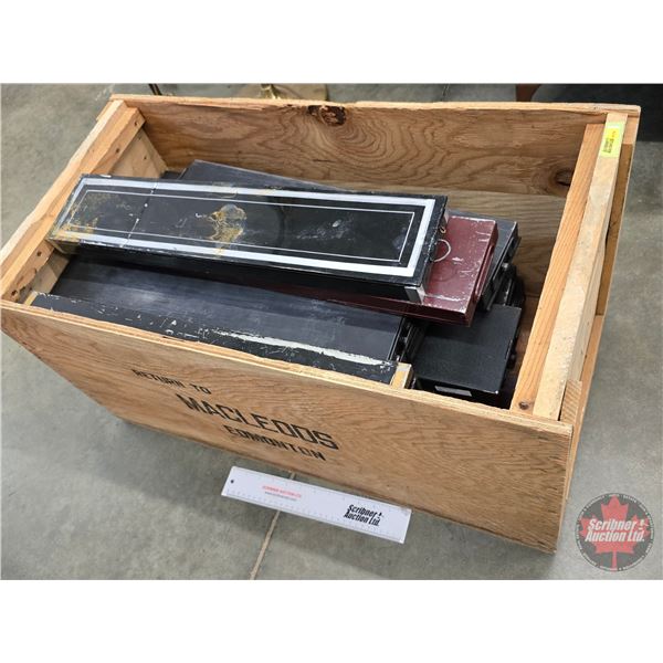 Tin Safety Deposit Boxes (23) (1-1/2"H x 4-3/4"W x 22"L) c/w Wood Crate (SEE PICS!)  (Listing & Desc