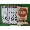 Image 1 : Novelty Tin Signs (3) :  - (2) Historic Route US 66 (Measures : 23-1/2"H x 16-1/2"W) - Stop No Smoki