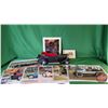 Image 1 : Classic Car Collector Group : Incl. - Music Box - Classic Car Photo's (7) - Thermometer Plaque (SEE 