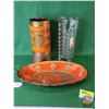 Image 1 : Decor Trio : (Tallest Measures : 9-1/2"H) - Vintage Italian Florentine Toleware Bowl - Italian Bitos