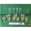Image 2 : Glassware : - Vintage Pilsner Glasses (4) - Vintage Anchor Hocking Clear Custard Cups (6) - Yellow S