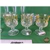 Image 3 : Glassware : - Vintage Pilsner Glasses (4) - Vintage Anchor Hocking Clear Custard Cups (6) - Yellow S
