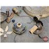 Image 2 : Tote Lot : Lamp Parts and Light Fixtures (Note: Very Heavy) (SEE PICS!)  (Listing & Descriptions are