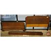 Image 1 : Walnut Double Bed Frame : (Headboard Measures 56"W) (SEE PICS!)  (Listing & Descriptions are a GUIDE