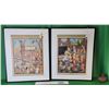 Image 1 : Framed Vintage Dingbat Poster / Calendar Prints (2) : - "School Check-Up in Dingbat Land" - "Centenn