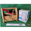 Image 2 : Cobblers Kit : "ESQUIRE FOOTMAN DeLuxe" w/with Shoe Brushes & RONSON Roto-Shine (Wood Caddy Measures