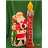 Image 2 : Vintage NOMA Outdoor Christmas Decorations : Santa & Candle (Candle Measures : 38"H) (SEE PICS!)  (L