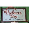 Image 1 : Framed Store Sign " Thelma's Shop Frocks Gowns" (31"H x 47-1/2"W) (SEE PICS!)  (Listing & Descriptio