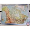 Image 1 : Vintage Map of Canada (63"H x 75-1/2"W) (SEE PICS!)  (Listing & Descriptions are a GUIDE ONLY and ar