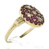 Image 8 : Antique 18K Yellow Gold 1.06 ctw Old Cut Pave Set Ruby & Diamond Platter Ring