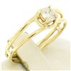 Image 6 : 14k Solid Yellow Gold 0.21 ctw Round Brilliant Diamond Solitaire Open Band Ring