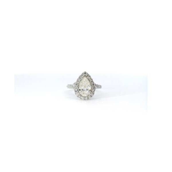14kt WG Lady's Pear Shape Diamond Ring