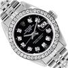 Image 1 : Rolex Ladies Stainless Steel Black Diamond Date Wristwatch 26MM