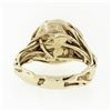 Image 6 : Vintage 14k Gold Free Form Natural Semi Oval Cabochon Amber Solitaire Ring Sz 6