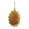 Image 3 : Vintage 14k Gold Bezel Carved Shell Oval Cameo Twisted Wire Frame Charm Pendant