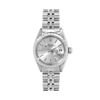 Image 2 : Rolex Ladies Stainless Steel 26MM Silver Index Engine Turn Bezel Date Wristwatch