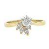 Image 4 : 14K Yellow Gold 0.67 ctw Prong Round Solitaire w/ Marquise Diamond Spray Ring