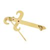 Image 3 : Vintage Retro 18k Gold Ruby Diamond Textured Florentine Sword Dagger Brooch Pin