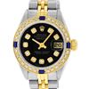 Image 1 : Rolex Ladies Two Tone 18K Yellow Gold And Steel Black Diamond And Sapphire Quick