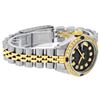Image 3 : Rolex Ladies Two Tone 18K Yellow Gold And Steel Black Diamond And Sapphire Quick
