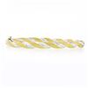 Image 2 : Italian 14K TT Gold 7" Polished & Matte Finish Twist Hinged Open Bangle Bracelet